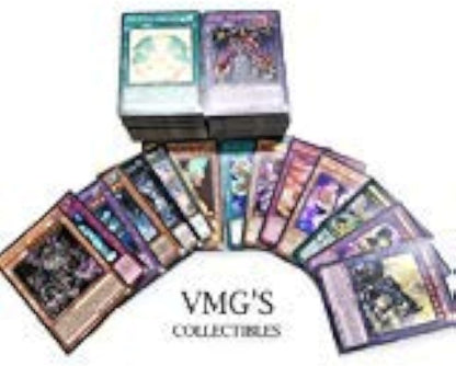 YU-GI-OH! 200 Mixed Trading Card Lot (150 Commons, 50 Rares, No Duplicates, Holos Included, Near Mint)