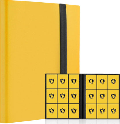 Trading Card Binder 9 Pocket, 360 Pockets Trading Card Holder Book, Premium PU Cover Zip Folder Binder, Side Loading Carrying Case Binder Album for TCG, MTG,Sports Cards, Game Cards (Orange-1)