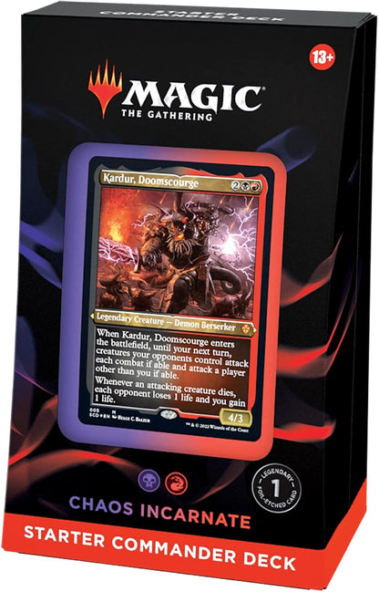 Magic: The Gathering Starter Commander Deck - Chaos Incarnate (Black-Red) | Ready-to-Play Deck for Beginners and Fans | Ages 13+ | Collectible Card Games