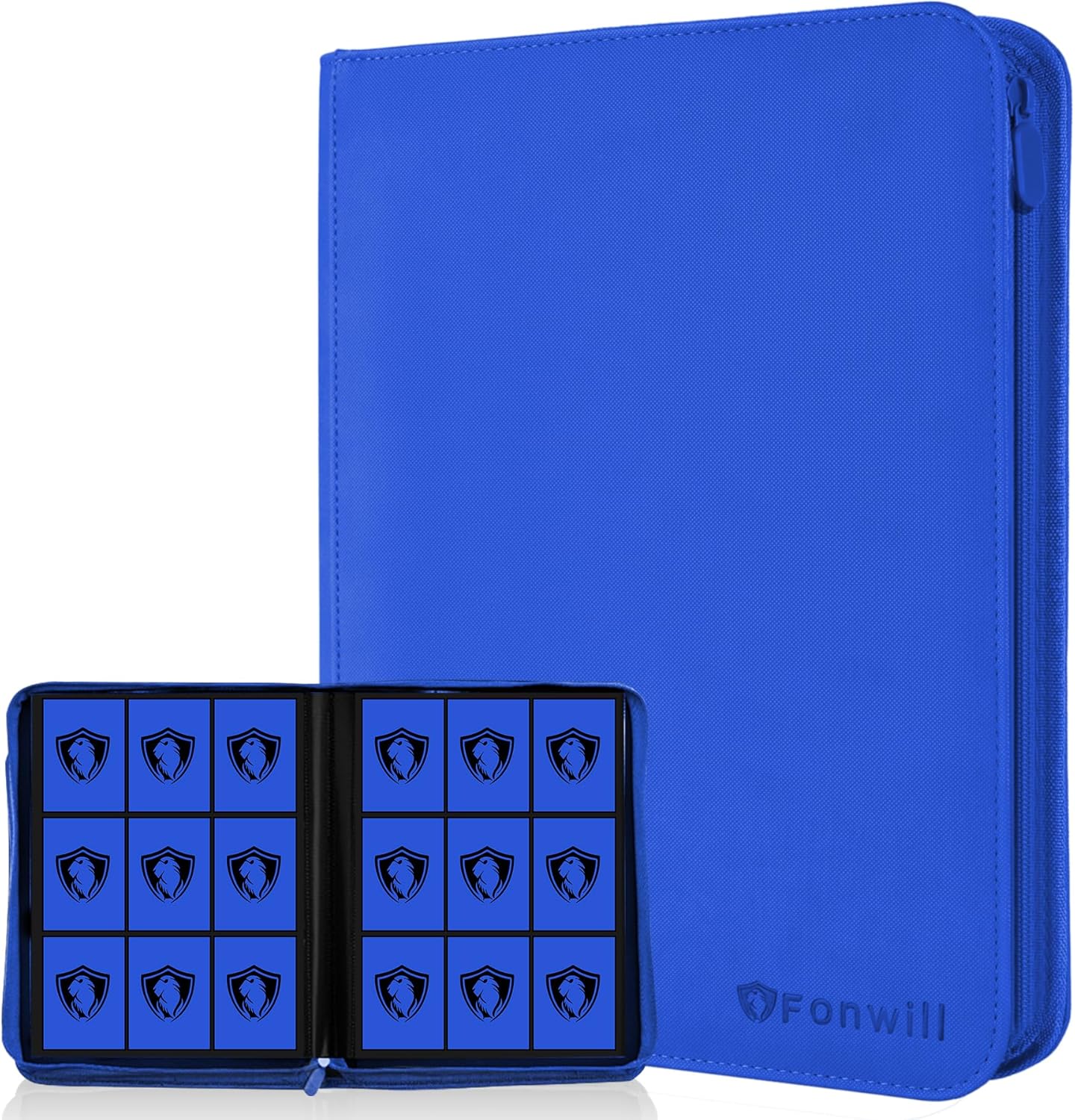 Trading Card Binder 9 Pocket, 360 Pockets Trading Card Holder Book, Premium PU Cover Zip Folder Binder, Side Loading Carrying Case Binder Album for TCG, MTG,Sports Cards, Game Cards (Orange-1)