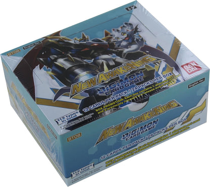 BANDAI 2022 Digimon English TCG New Hero [BT08] Booster Box - 24 Packs or 12 Cards Each!, Multicolor, (BCL2611042)