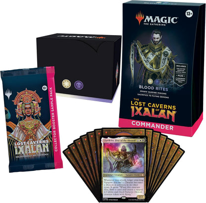 Magic: The Gathering The Lost Caverns of Ixalan Commander Deck - Blood Rites (100-Card Deck, 2-Card Collector Booster Sample Pack + Accessories)