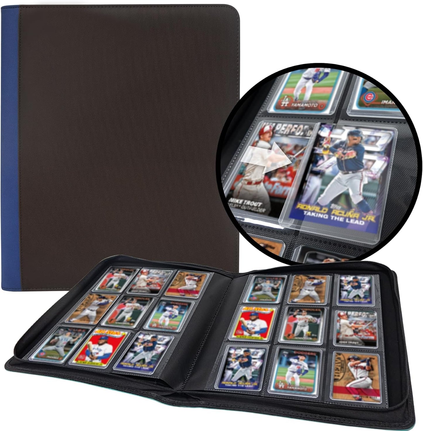 Toploader Binder for Dragon Ball Cards,Holds 288 Toploaders,9-Pocket Ringless Double-Sided Pockets for Dragon Ball Cards,Waterproof Top Loader Card Storage for Anime Cards