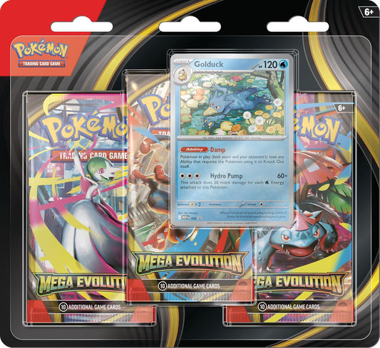 Pokemon TCG Mega Evolutions 1 Three Booster Blister
