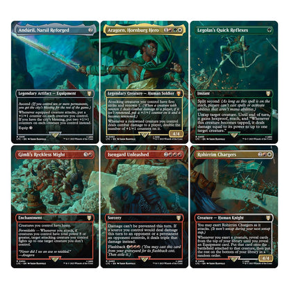 Magic: The Gathering The Lord of The Rings: Tales of Middle-Earth Scene Box - Aragorn at Helm’s Deep (6 Scene Cards, 6 Art Cards, 3 Set Boosters + Display Easel)