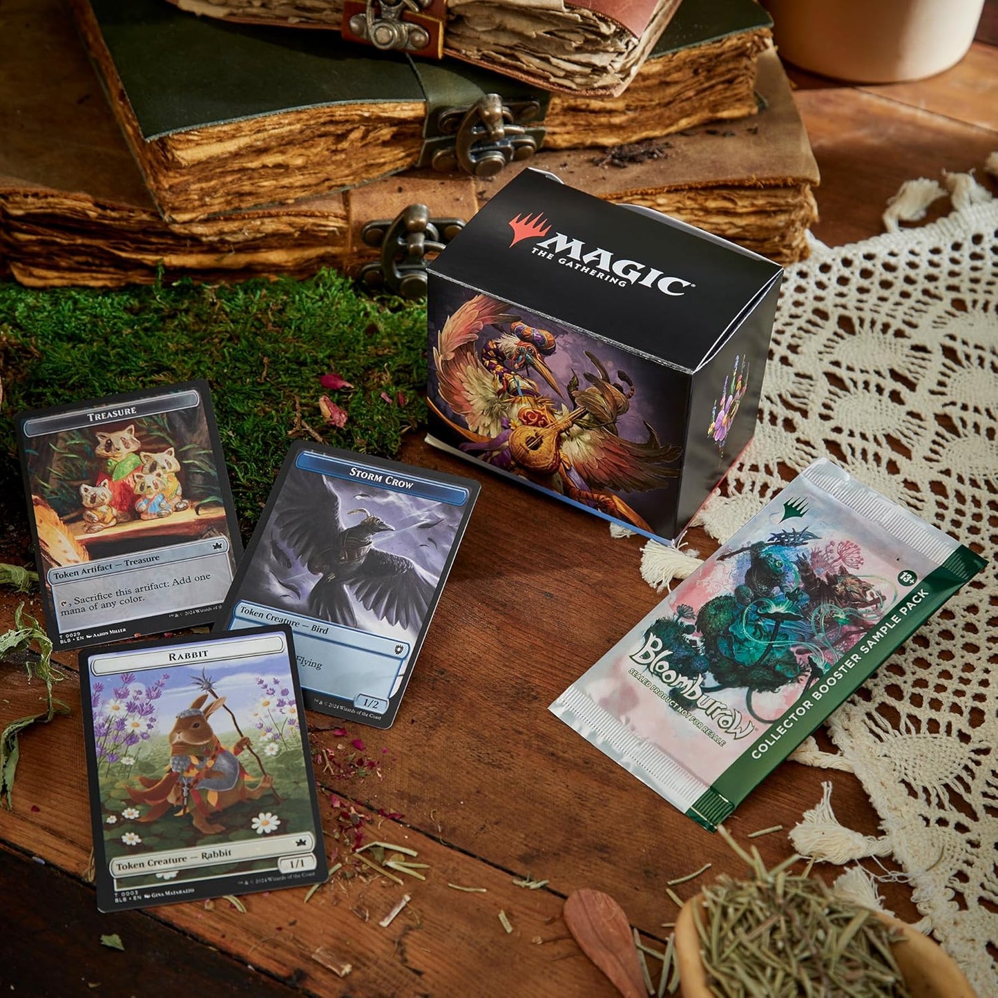 Magic: The Gathering Bloomburrow Commander Deck - Family Matters (100-Card Deck, 2-Card Collector Booster Sample Pack + Accessories)